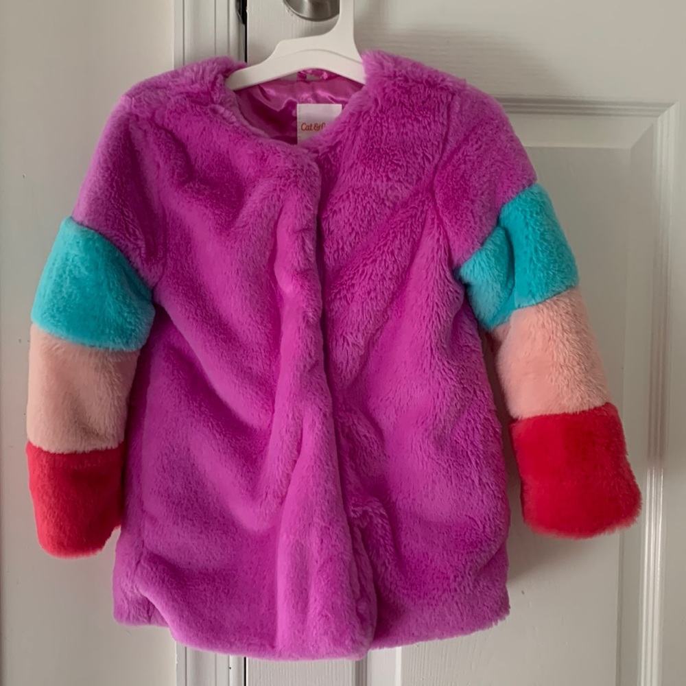 Girls Cat and Jack Fuzzy Coat 5T *super soft* NWOT